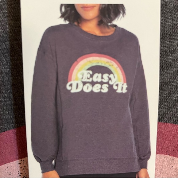 Wildfox Charcoal Sweatshirt with Rainbow Graphic - Picture 4 of 4
